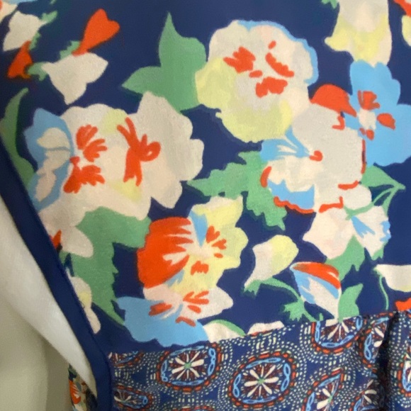 Floral Patchwork Tank Top - Navy and Orange Size Medium - Picture 6 of 9